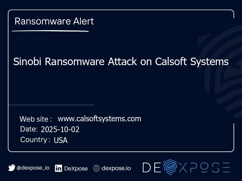 Sinobi Ransomware Attack on Calsoft Systems