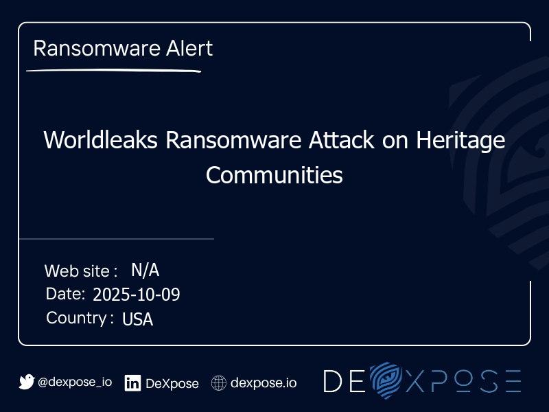 Worldleaks Ransomware Attack on Heritage Communities