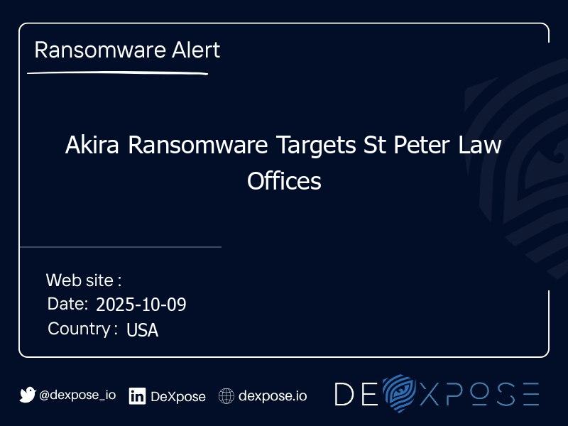 Akira Ransomware Targets St Peter Law Offices