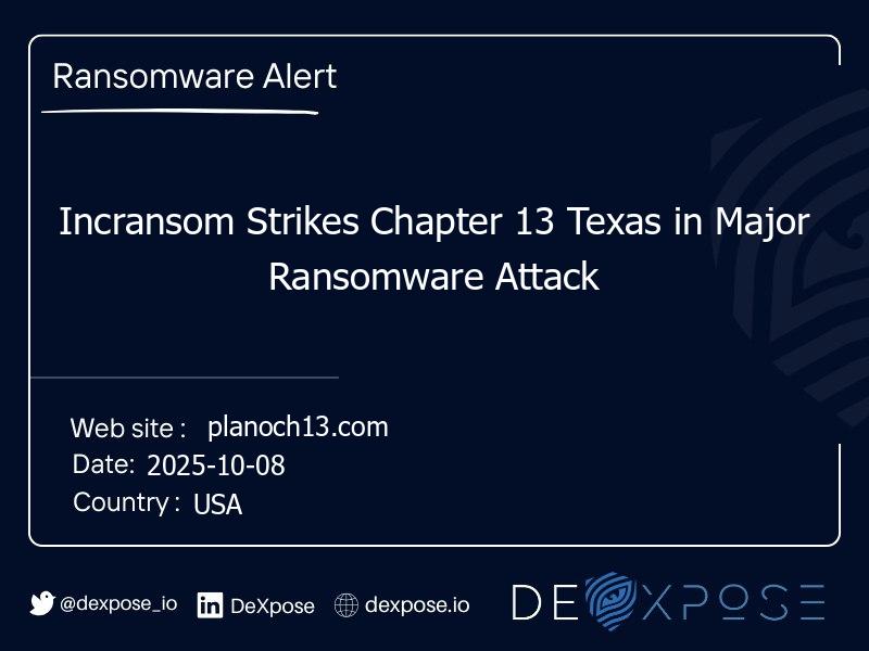 Incransom Strikes Chapter 13 Texas in Major Ransomware Attack