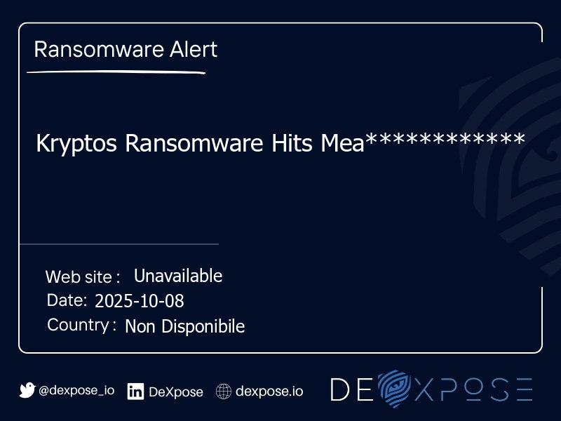 Kryptos Ransomware Hits Mea************