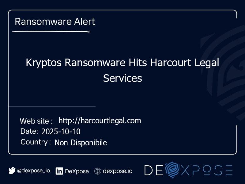 Kryptos Ransomware Hits Harcourt Legal Services