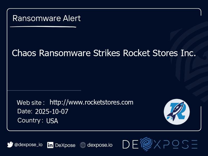 Chaos Ransomware Strikes Rocket Stores Inc.