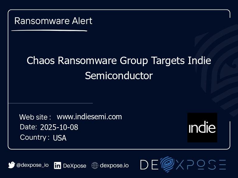Chaos Ransomware Group Targets Indie Semiconductor