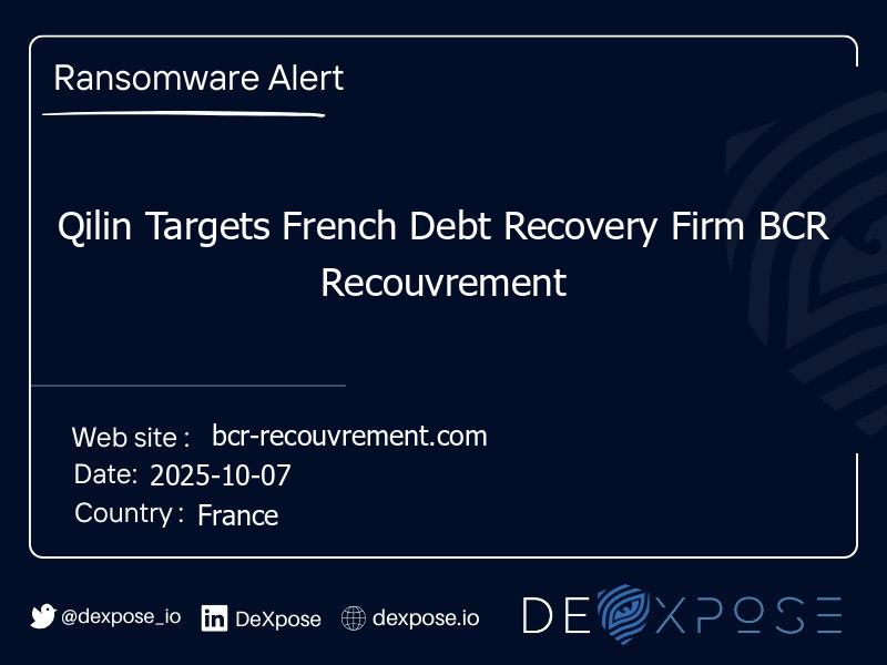 Qilin Targets French Debt Recovery Firm BCR Recouvrement