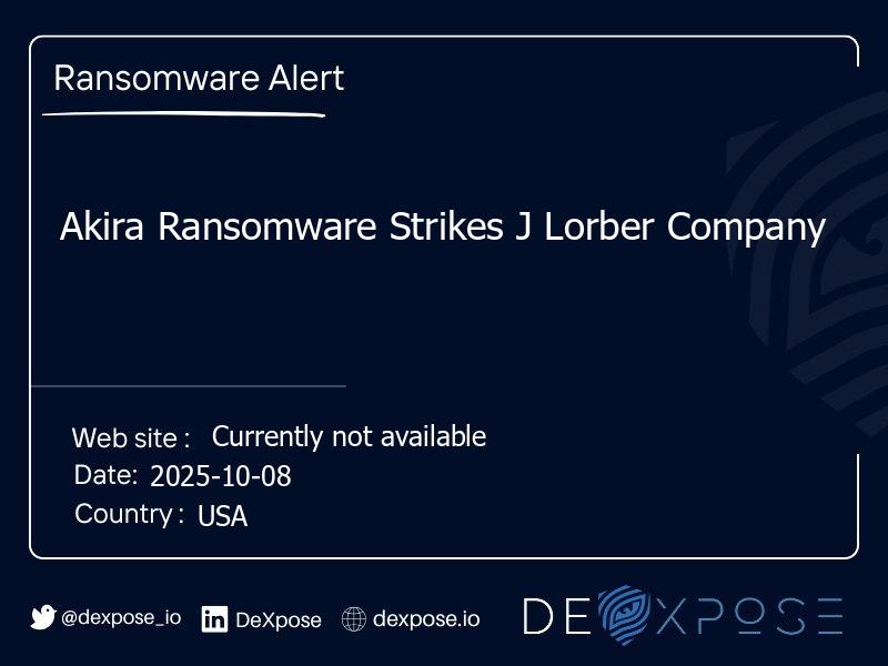 Akira Ransomware Strikes J Lorber Company