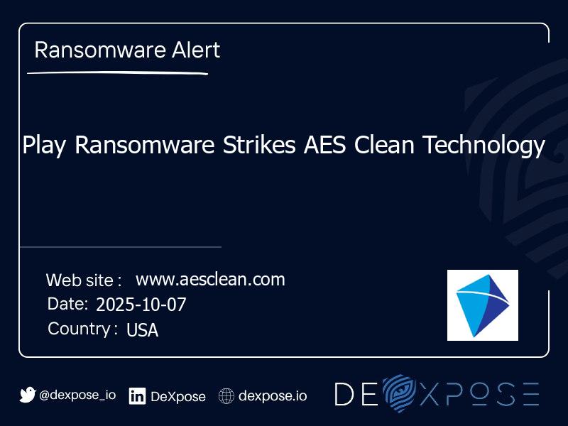 Play Ransomware Strikes AES Clean Technology