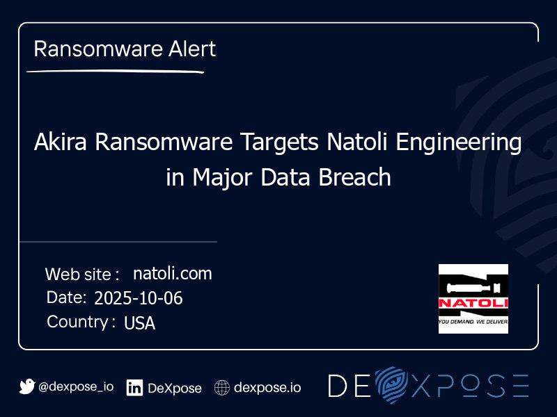 Akira Ransomware Targets Natoli Engineering in Major Data Breach