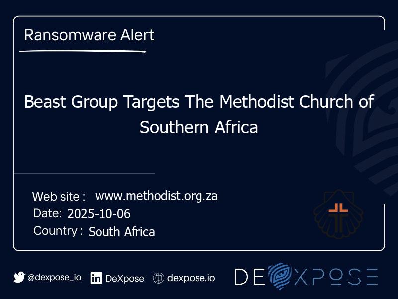 Beast Group Targets The Methodist Church of Southern Africa