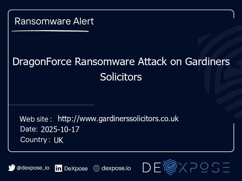 DragonForce Ransomware Attack on Gardiners Solicitors