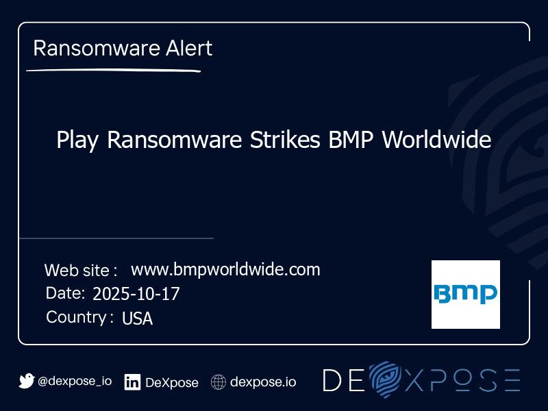 Play Ransomware Strikes BMP Worldwide