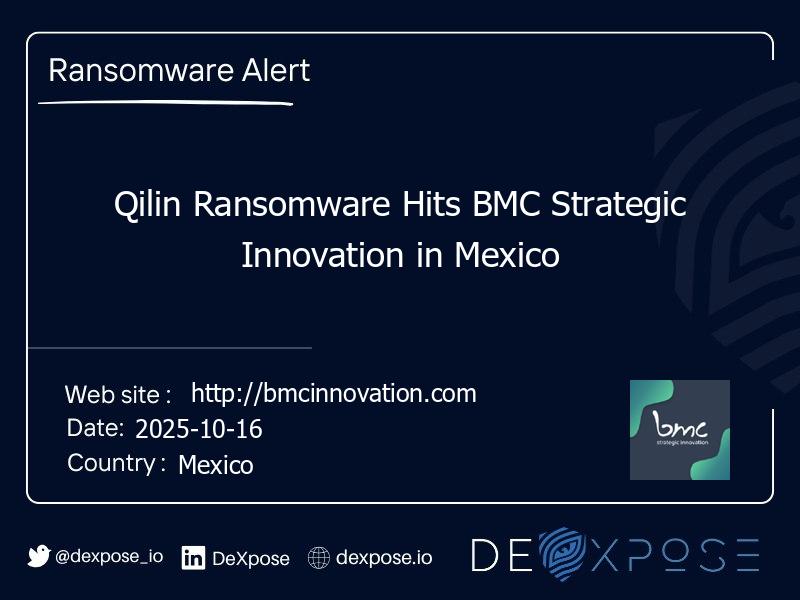 Qilin Ransomware Hits BMC Strategic Innovation in Mexico
