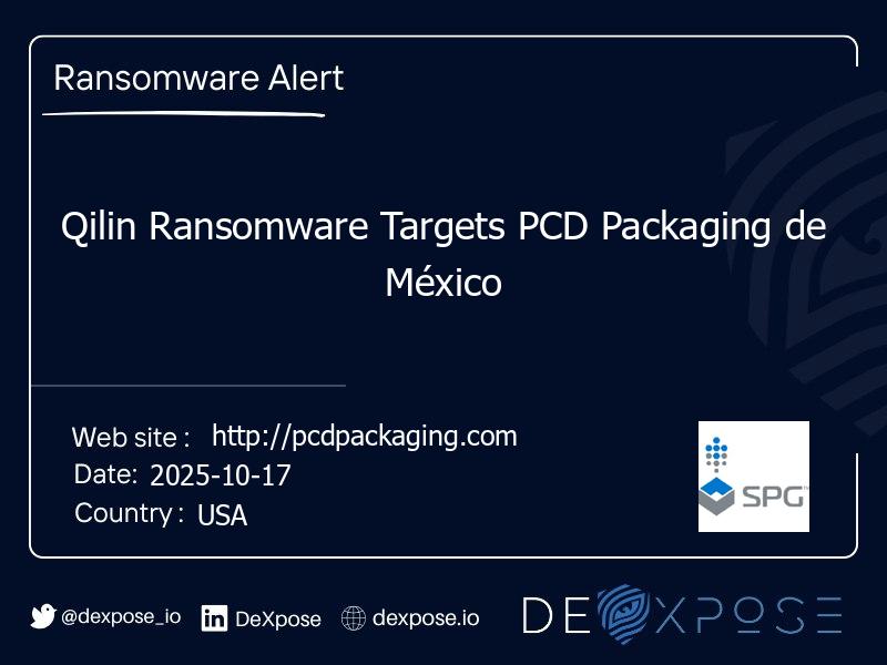 Qilin Ransomware Targets PCD Packaging de México