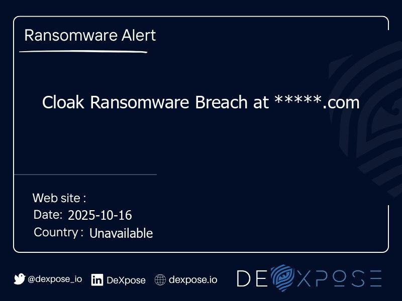 Cloak Ransomware Breach at *****.com