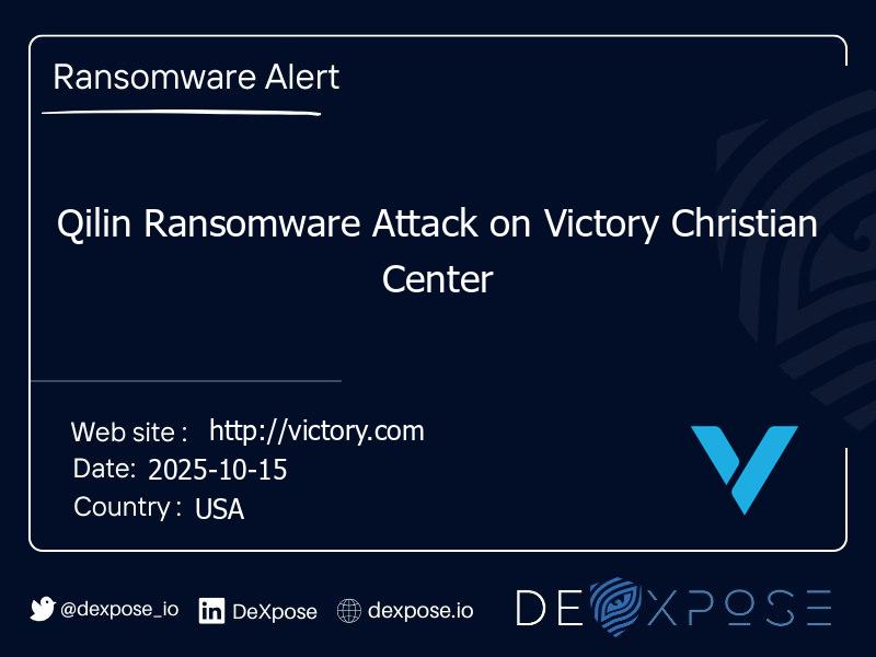 Qilin Ransomware Attack on Victory Christian Center