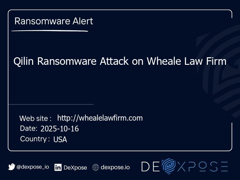 Qilin Ransomware Attack on Wheale Law Firm