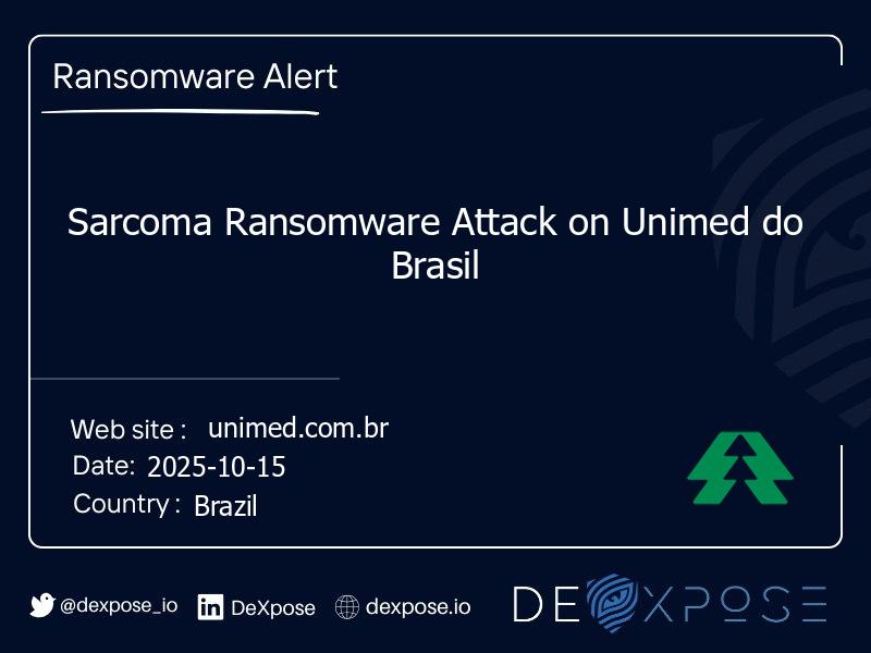 Sarcoma Ransomware Attack on Unimed do Brasil