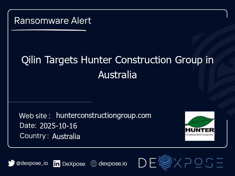 Qilin Targets Hunter Construction Group in Australia