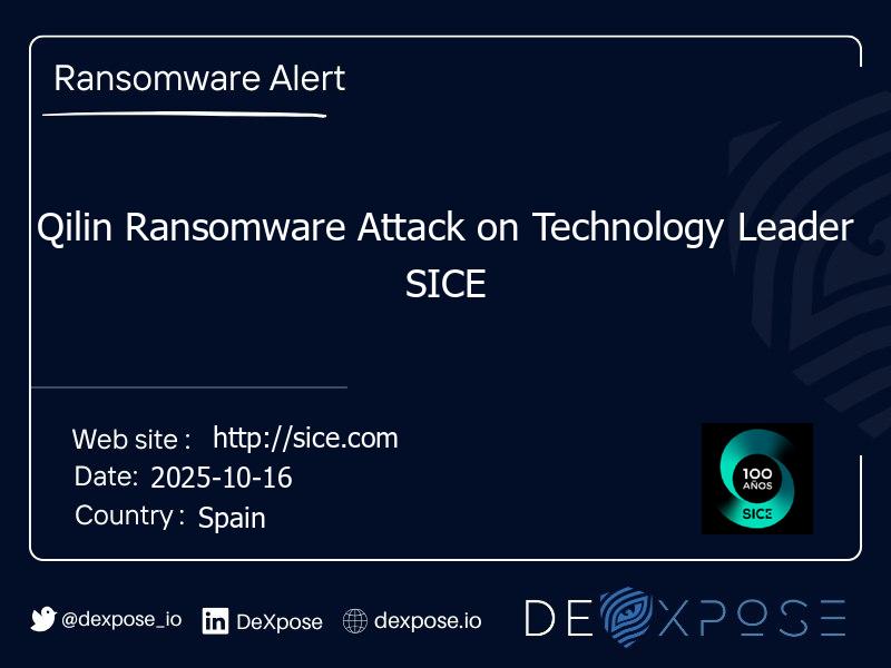 Qilin Ransomware Attack on Technology Leader SICE