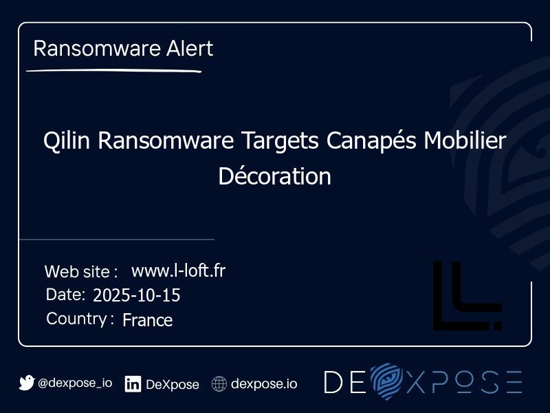 Qilin Ransomware Targets Canapés Mobilier Décoration
