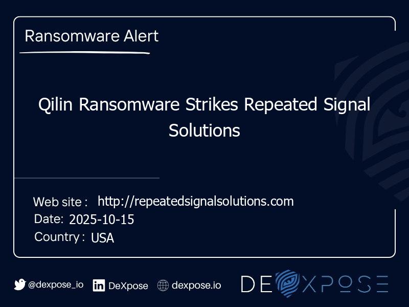 Qilin Ransomware Strikes Repeated Signal Solutions