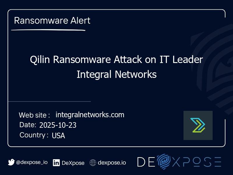Qilin Ransomware Attack on IT Leader Integral Networks