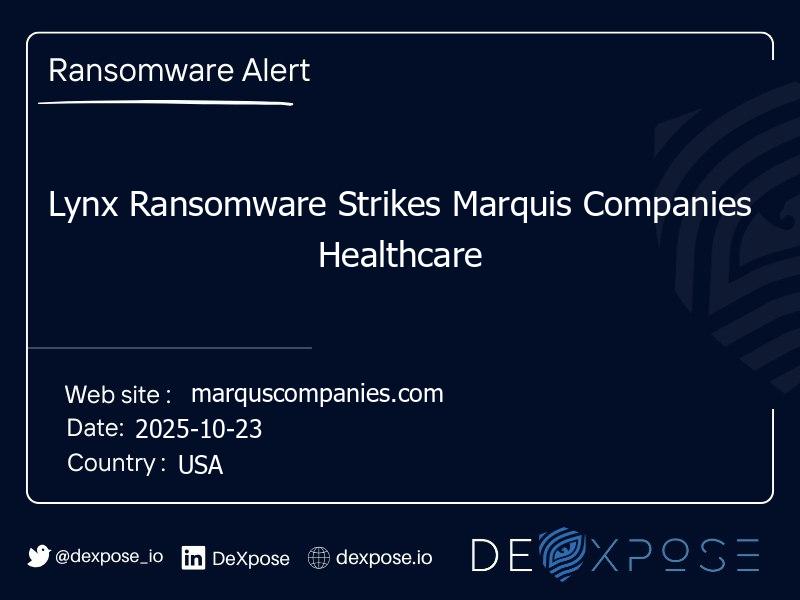 Lynx Ransomware Strikes Marquis Companies Healthcare