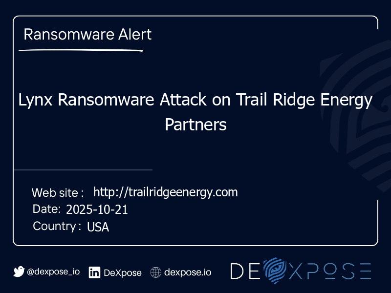 Lynx Ransomware Attack on Trail Ridge Energy Partners