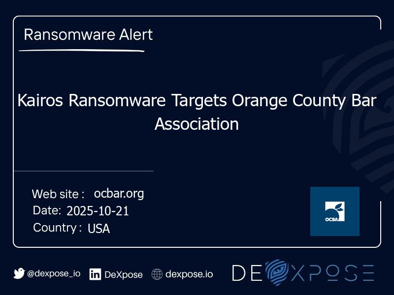 Kairos Ransomware Targets Orange County Bar Association