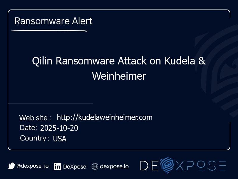 Qilin Ransomware Attack on Kudela & Weinheimer