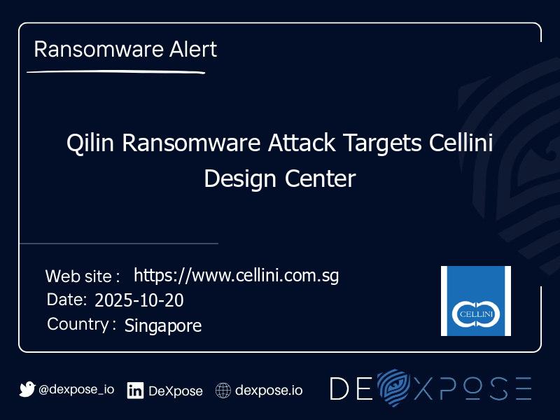 Qilin Ransomware Attack Targets Cellini Design Center