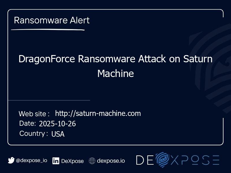 DragonForce Ransomware Attack on Saturn Machine