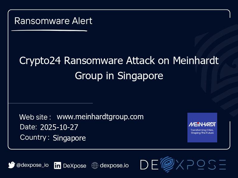Crypto24 Ransomware Attack on Meinhardt Group in Singapore