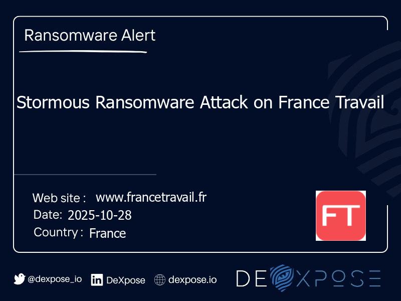 Stormous Ransomware Attack on France Travail