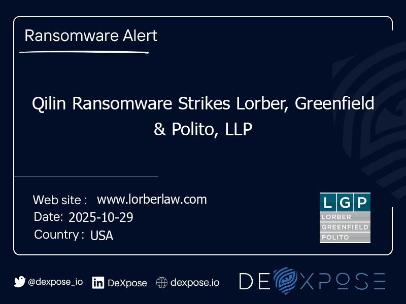 Qilin Ransomware Strikes Lorber, Greenfield & Polito, LLP