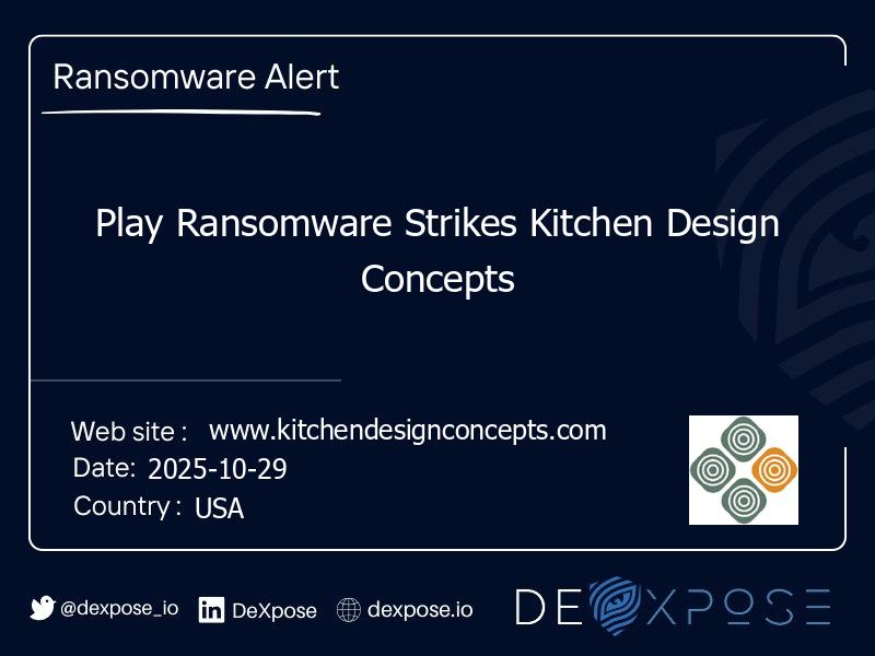 Play Ransomware Strikes Kitchen Design Concepts