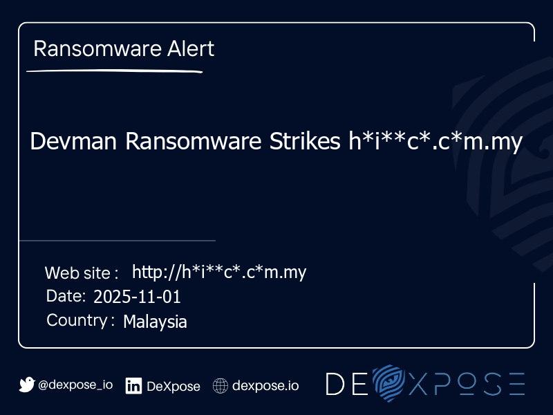 Devman Ransomware Strikes h*i**c*.c*m.my