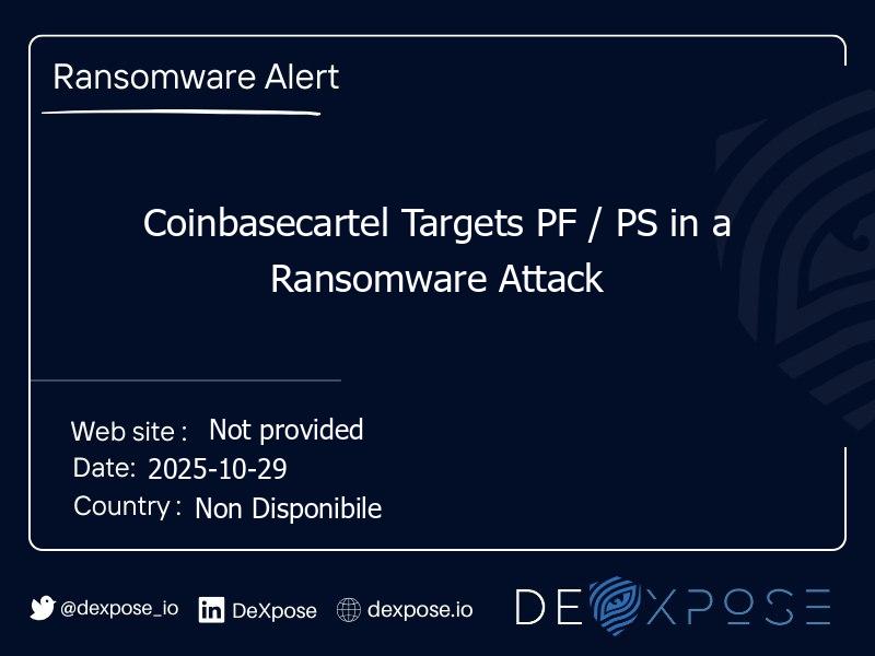 Coinbasecartel Targets PF / PS in a Ransomware Attack