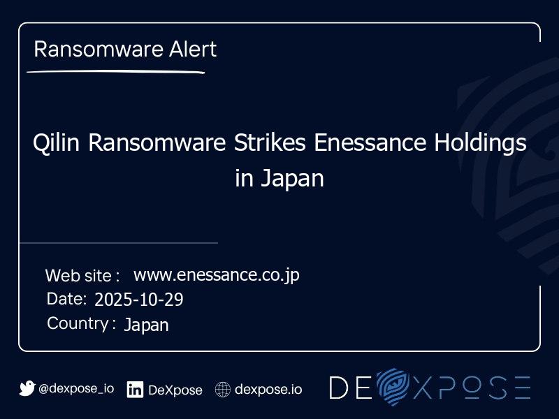 Qilin Ransomware Strikes Enessance Holdings in Japan