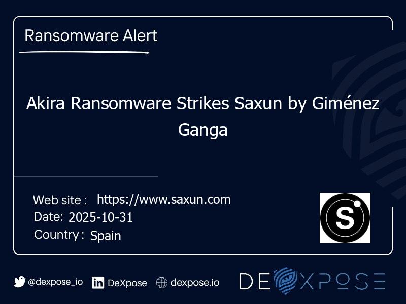 Akira Ransomware Strikes Saxun by Giménez Ganga