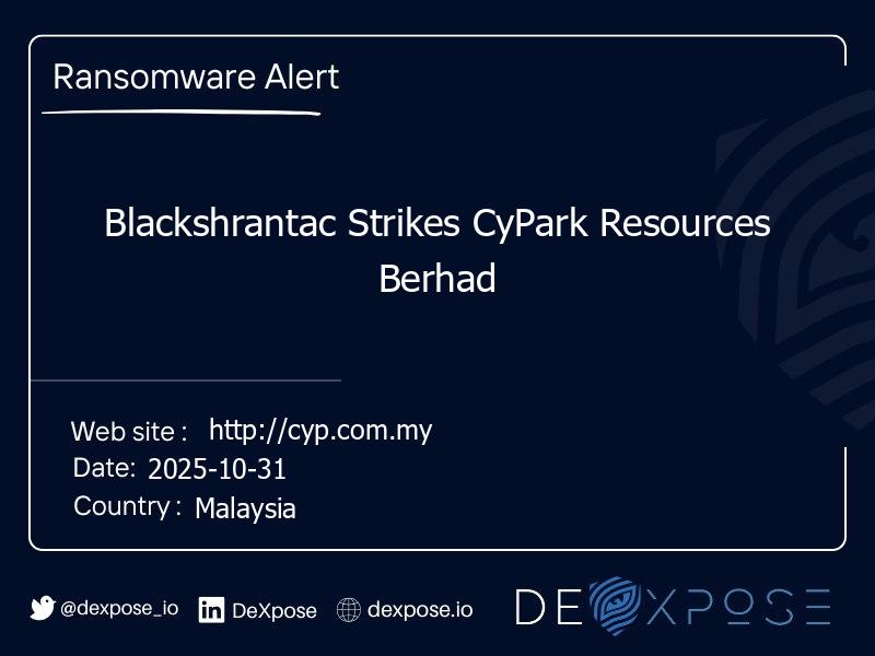 Blackshrantac Strikes CyPark Resources Berhad