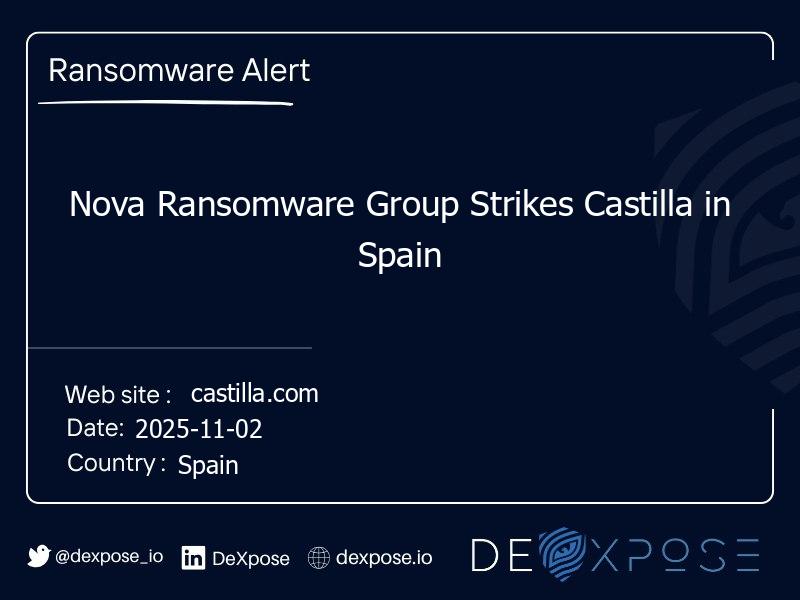Nova Ransomware Group Strikes Castilla in Spain