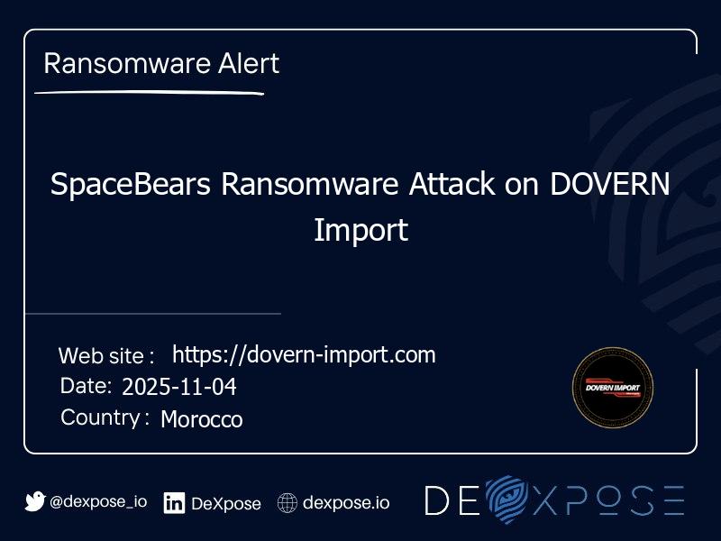 SpaceBears Ransomware Attack on DOVERN Import