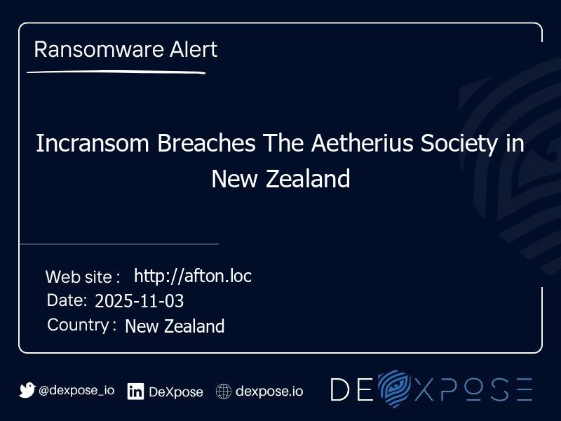 Incransom Breaches The Aetherius Society in New Zealand