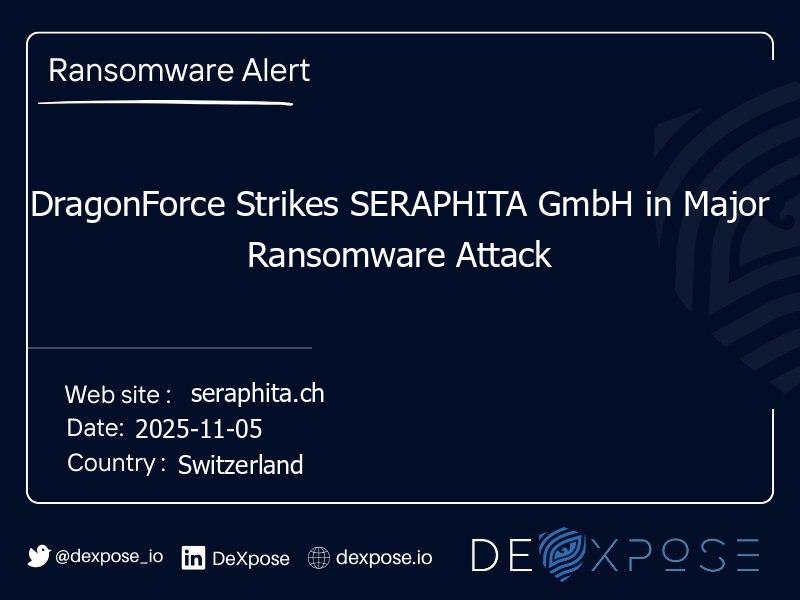 DragonForce Strikes SERAPHITA GmbH in Major Ransomware Attack