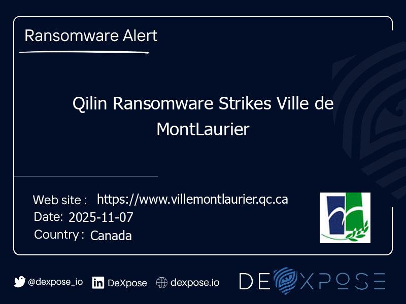 Qilin Ransomware Strikes Ville de MontLaurier