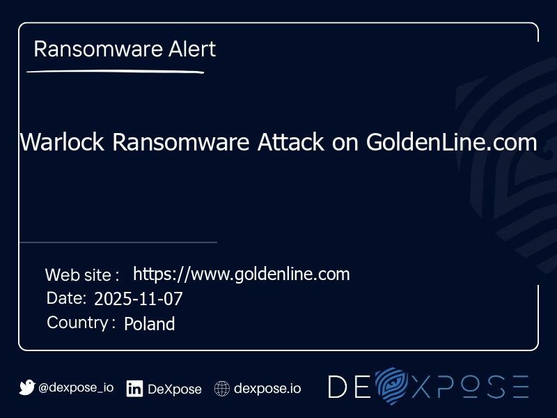 Warlock Ransomware Attack on GoldenLine.com