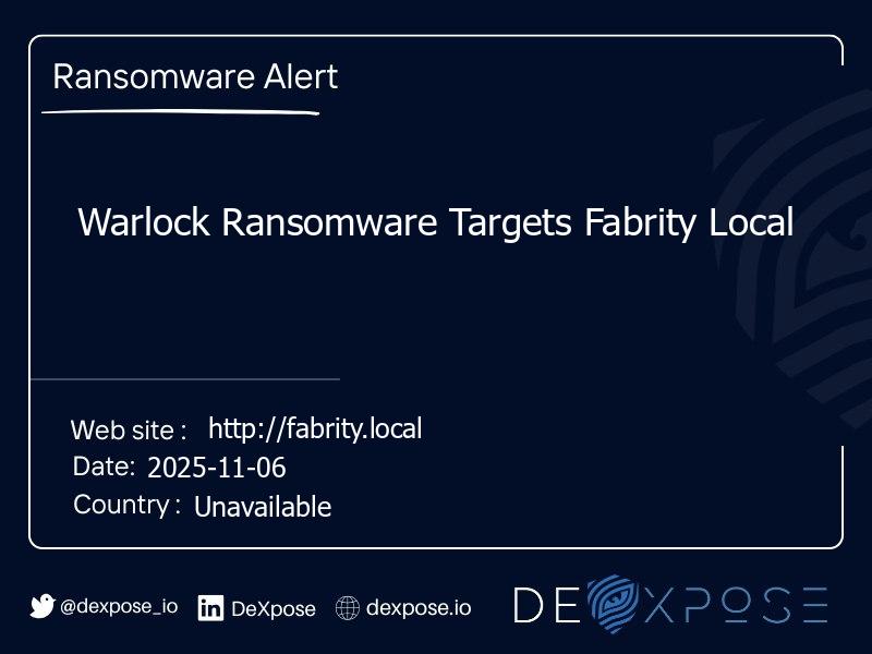 Warlock Ransomware Targets Fabrity Local