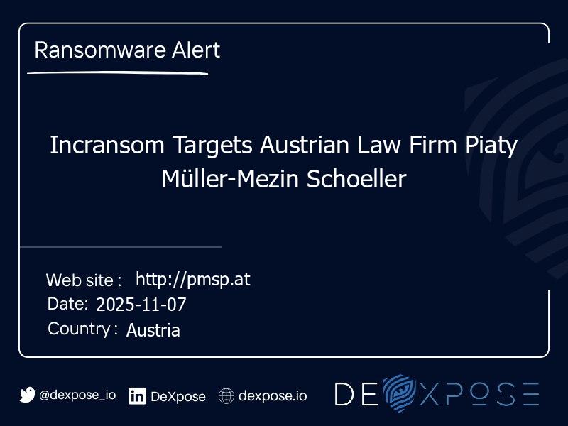 Incransom Targets Austrian Law Firm Piaty Müller-Mezin Schoeller