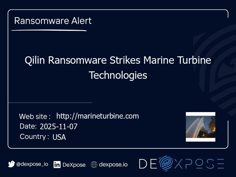 Qilin Ransomware Strikes Marine Turbine Technologies